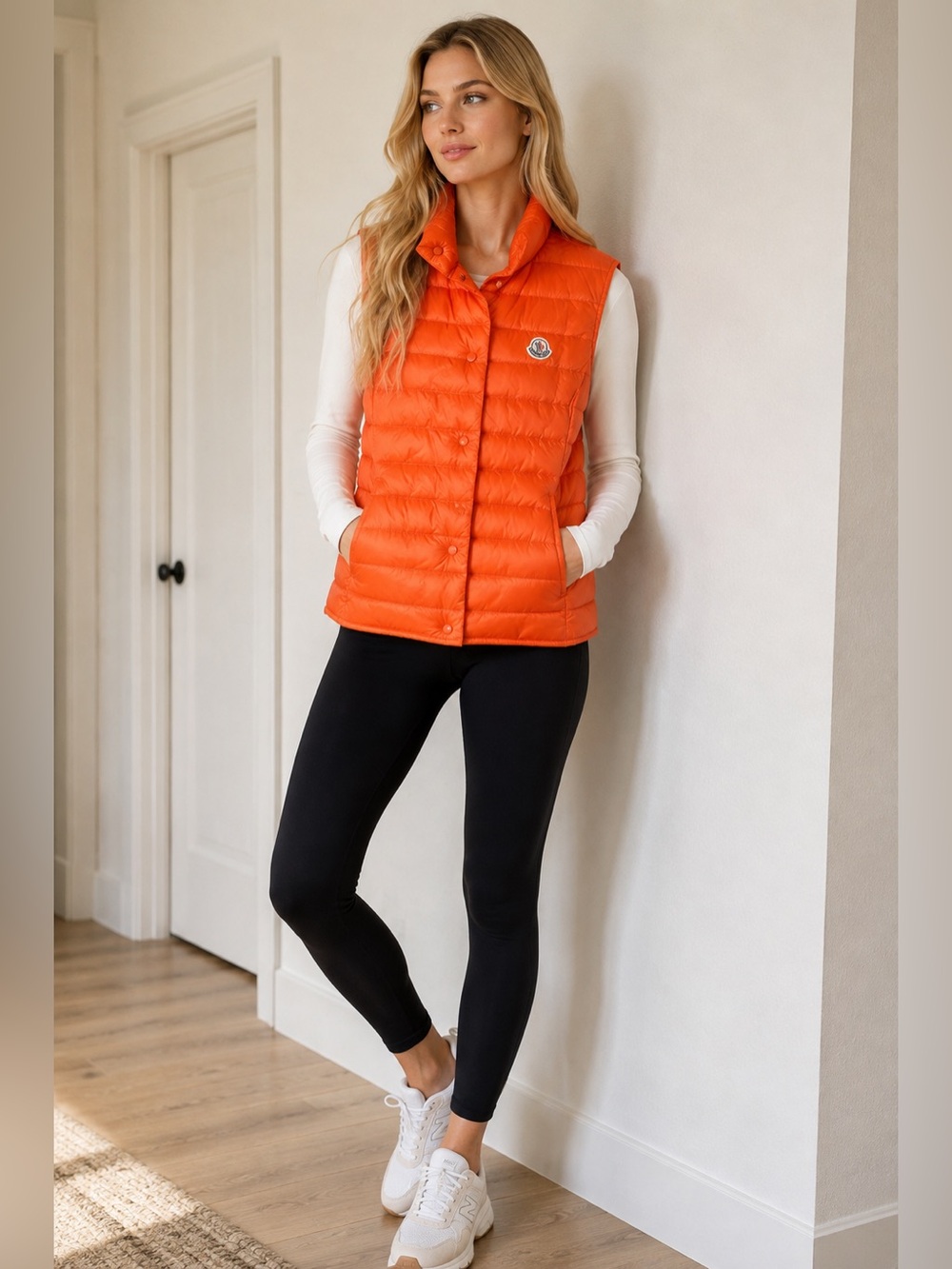 Moncler Longue Saison Orange Down Puffer Vest